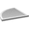 Ekena Millwork Quarter Round Top Left Surface Mount PVC Gable Vent w/ 2"W x 2"P Brickmould Sill Frame, 32"W x 38"H GVPQL32X3803SF - alternate 2